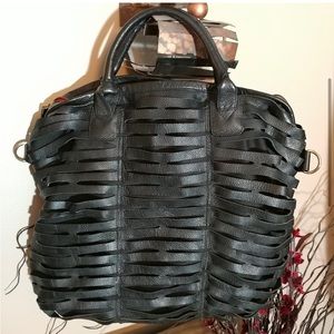 Charles Jourdan Laser Cut Leather Satchel